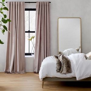 West Elm Cotton Luster Velvet Dusty Blush Curtain